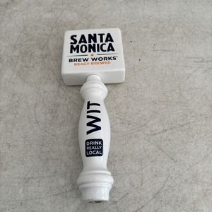 Santa Monica Brew Works WIT Beer Tap Handle Pre-Owned White & Blue California
